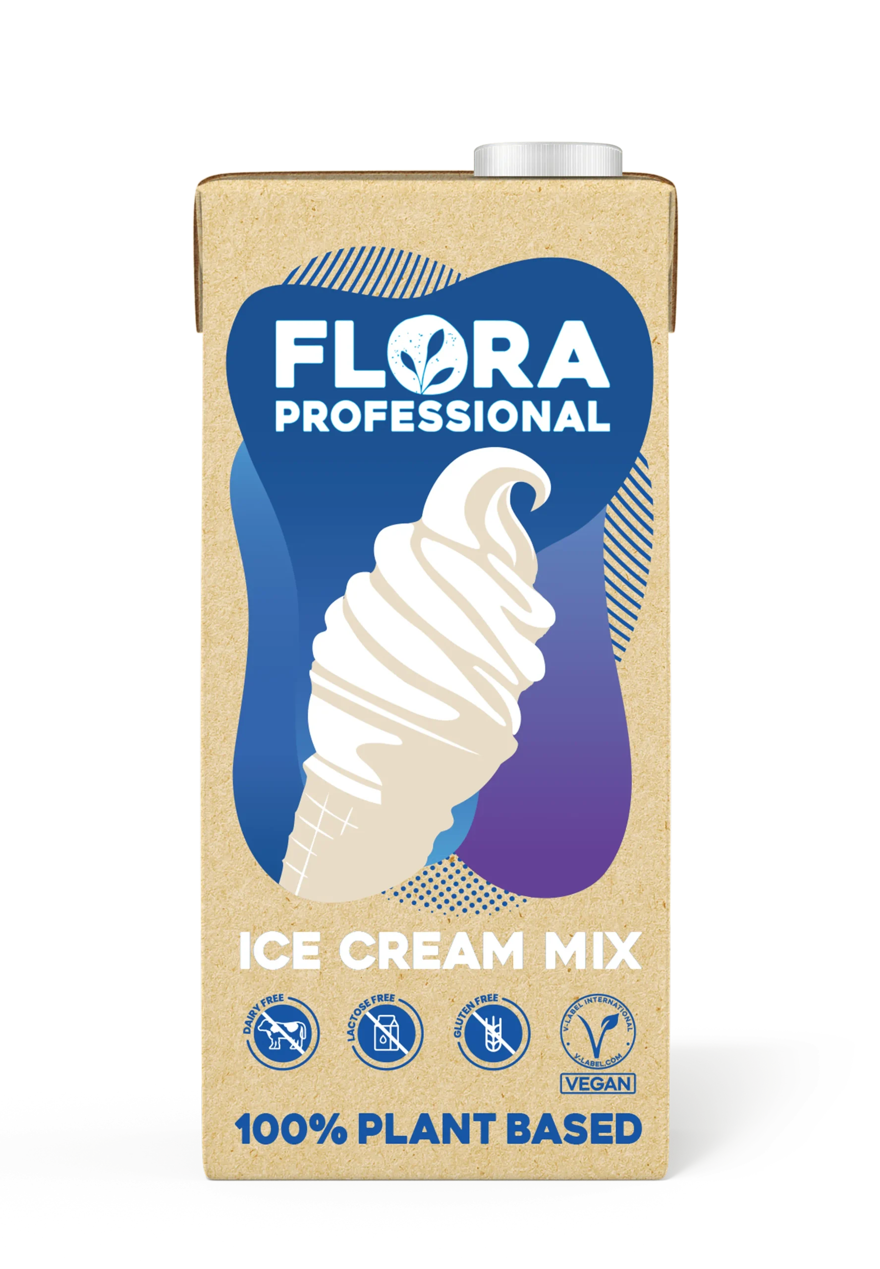 Flora ice cream mix végétal 1l